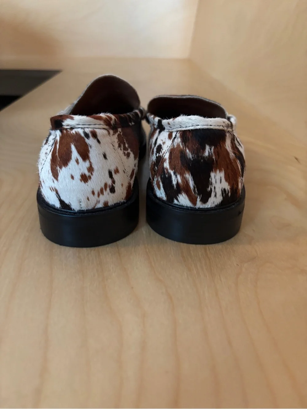 Steve Madden Madison Brown Cow Print Loafers